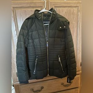Guess Olive Green Puffer Coat New w/Tags
